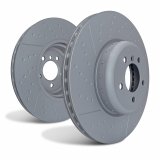 Slotted and Dimpled Riveted Vented Rear Disc Brake Rotors, 2-Wheel Set