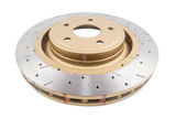 Drilled and Slotted 4000 Series XS Gold Brake Rotor with Kangaroo Paw Vanes, Sold Individually