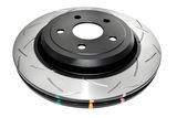 Slotted 4000 Series T3 Black Brake Rotor with Kangaroo Paw Vanes, Sold Individually