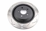 Slotted 4000 Series T3 Black Brake Rotor with Kangaroo Paw Vanes, Sold Individually