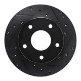 Drilled and Slotted Black Zinc Brake Rotor