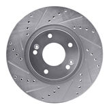 Drilled and Slotted Silver Zinc Brake Rotor