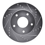 Drilled and Slotted Silver Zinc Brake Rotor