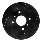 Drilled and Slotted Black Zinc Brake Rotor