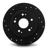Drilled and Slotted Black Zinc Brake Rotor