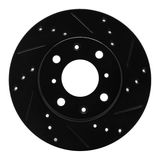 Drilled and Slotted Silver Zinc Brake Rotor