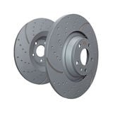 Slotted and Dimpled Solid Rear Disc Brake Rotors, 2-Wheel Set