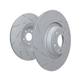 Ultimax Slotted Solid Front Disc Brake Rotors, 2-Wheel Set
