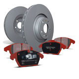 S12 Redstuff Disc Brake Pad Set and RK Smooth Disc Brake Rotors Kit, 2-Wheel Set