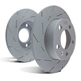 Ultimax Slotted Solid Rear Disc Brake Rotors, 2-Wheel Set