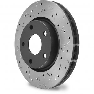DBA 4000 Black Hat Cross-Drilled & Slotted Disc
