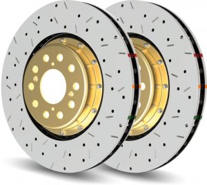 DBA 5000 Cross-Drilled & Slotted Disc Gold Hat