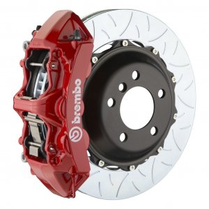 Brembo 1M3.8007A2 - Front Brake Kit, GT Series, Slotted Type 3 355mm x 32mm 2-Piece Rotor, Monobloc 6-Piston Red Caliper