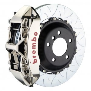 Brembo 1M3.9040AR - Front Brake Kit, GT-R Series, Slotted Type 3 380mm x 32mm 2-Piece Rotor, Monobloc 6-Piston Nickel Plated Caliper