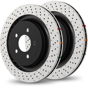 DBA DBA42604XD - Front Drilled and Dimpled 4000 XD Black Brake Rotor with Kangaroo Paw Vanes