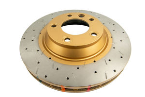 DBA DBA42246XS - Front Drilled and Slotted 4000 XS Gold Brake Rotor with Kangaroo Paw Vanes