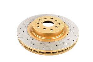 DBA DBA42650XS-10 - Front Drilled and Slotted 4000 XS Gold Brake Rotor with Kangaroo Paw Vanes