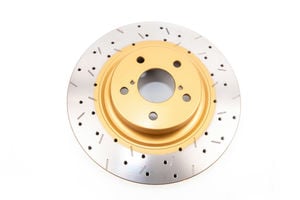 DBA DBA4650XS - Front Drilled and Slotted 4000 XS Gold Brake Rotor with Kangaroo Paw Vanes