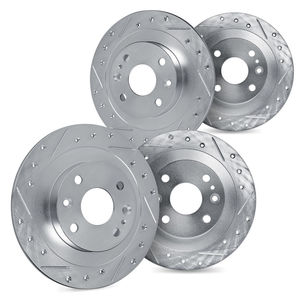 Dynamic Friction 7004-07010 - Front and Rear Drilled and Slotted Silver Rotors