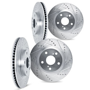 Dynamic Friction 7004-46041 - Front and Rear Drilled and Slotted Silver Rotors