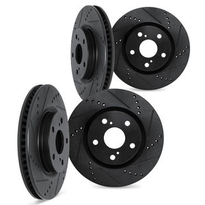 Dynamic Friction 8004-46041 - Front and Rear Drilled and Slotted-Black Rotors