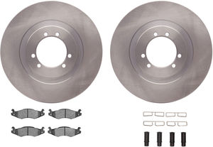 Dynamic Friction 6212-44004 - Rear Brake Kit - Quickstop Rotors and Heavy Duty Brake Pads With Hardware