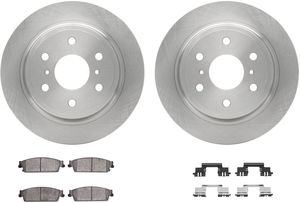 Dynamic Friction 6212-48064 - Rear Brake Kit - Quickstop Rotors and Heavy Duty Brake Pads With Hardware