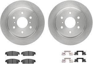 Dynamic Friction 6212-48331 - Rear Brake Kit - Quickstop Rotors and Heavy Duty Brake Pads With Hardware