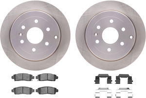 Dynamic Friction 6212-48342 - Rear Brake Kit - Quickstop Rotors and Heavy Duty Brake Pads With Hardware