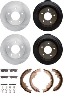 Dynamic Friction 6214-46060 - Front and Rear Brake Kit - Quickstop Rotors and Heavy Duty Brake Pads With Hardware