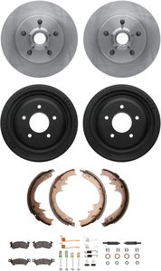 Dynamic Friction 6214-46087 - Front and Rear Brake Kit - Quickstop Rotors and Heavy Duty Brake Pads With Hardware