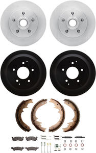 Dynamic Friction 6214-47075 - Front and Rear Brake Kit - Quickstop Rotors and Heavy Duty Brake Pads With Hardware