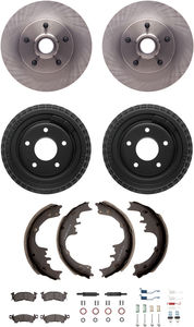 Dynamic Friction 6214-47141 - Front and Rear Brake Kit - Quickstop Rotors and Heavy Duty Brake Pads With Hardware