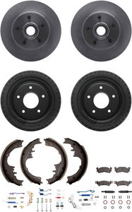Dynamic Friction 6284-47040 - Front and Rear Brake Kit - Quickstop Rotors and Heavy Duty Brake Pads With Hardware