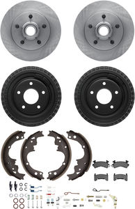 Dynamic Friction 6284-47100 - Front and Rear Brake Kit - Quickstop Rotors and Heavy Duty Brake Pads With Hardware