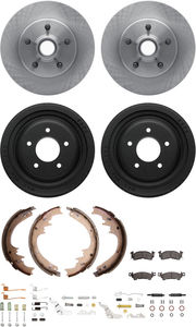 Dynamic Friction 6284-47136 - Front and Rear Brake Kit - Quickstop Rotors and Heavy Duty Brake Pads With Hardware