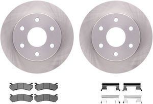 Dynamic Friction 6212-48010 - Front Brake Kit - Quickstop Rotors and Heavy Duty Brake Pads With Hardware