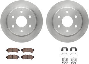 Dynamic Friction 6212-48014 - Rear Brake Kit - Quickstop Rotors and Heavy Duty Brake Pads With Hardware