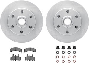 Dynamic Friction 6212-48225 - Front Brake Kit - Quickstop Rotors and Heavy Duty Brake Pads With Hardware