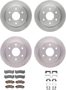 Dynamic Friction 6214-48027 - Front and Rear Brake Kit - Quickstop Rotors and Heavy Duty Brake Pads With Hardware