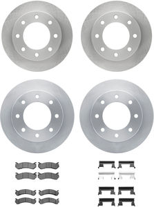 Dynamic Friction 6214-48484 - Front and Rear Brake Kit - Quickstop Rotors and Heavy Duty Brake Pads With Hardware