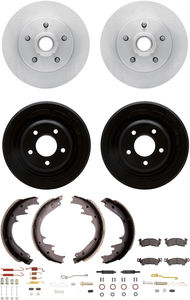 Dynamic Friction 6284-47012 - Front and Rear Brake Kit - Quickstop Rotors and Heavy Duty Brake Pads With Hardware