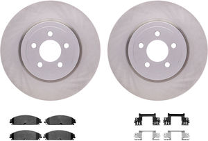 Dynamic Friction 6212-39107 - Front Brake Kit - Quickstop Rotors and Heavy Duty Brake Pads With Hardware