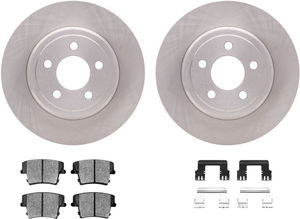 Dynamic Friction 6212-39115 - Rear Brake Kit - Quickstop Rotors and Heavy Duty Brake Pads With Hardware