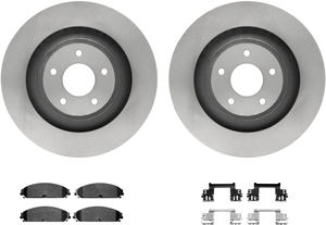 Dynamic Friction 6212-40187 - Front Brake Kit - Quickstop Rotors and Heavy Duty Brake Pads With Hardware
