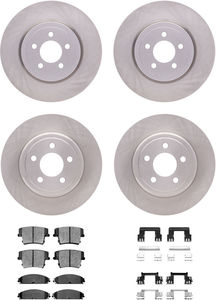 Dynamic Friction 6214-39031 - Front and Rear Brake Kit - Quickstop Rotors and Heavy Duty Brake Pads With Hardware