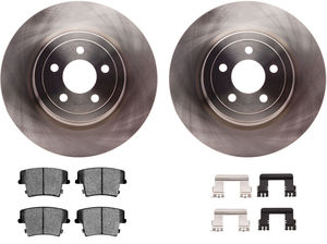 Dynamic Friction 6212-39137 - Rear Brake Kit - Quickstop Rotors and Heavy Duty Brake Pads With Hardware