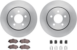 Dynamic Friction 6212-42150 - Front Brake Kit - Quickstop Rotors and Heavy Duty Brake Pads With Hardware