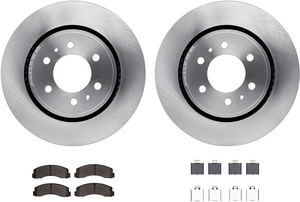 Dynamic Friction 6212-99632 - Front Brake Kit - Quickstop Rotors and Heavy Duty Brake Pads With Hardware