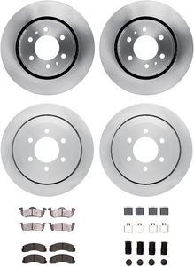 Dynamic Friction 6214-99255 - Front and Rear Brake Kit - Quickstop Rotors and Heavy Duty Brake Pads With Hardware